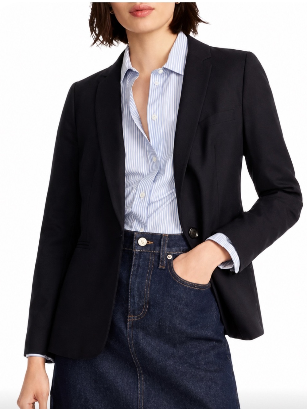 J. Crew Black Tailored Wool Women's Blazer 4p
